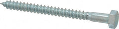 Value Collection - 5/16" Screw, 3-1/2" Length Under Head, Steel, Hex Head Lag Screw - Zinc Plated, Grade 2 - Exact Tooling