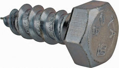 Value Collection - 3/8" Screw, 1" Length Under Head, Steel, Hex Head Lag Screw - Zinc Plated, Grade 2 - Exact Tooling