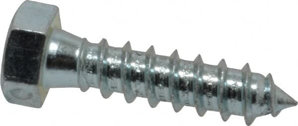 Value Collection - 3/8" Screw, 1-1/2" Length Under Head, Steel, Hex Head Lag Screw - Zinc Plated, Grade 2 - Exact Tooling