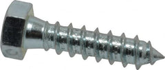 Value Collection - 3/8" Screw, 1-1/2" Length Under Head, Steel, Hex Head Lag Screw - Zinc Plated, Grade 2 - Exact Tooling