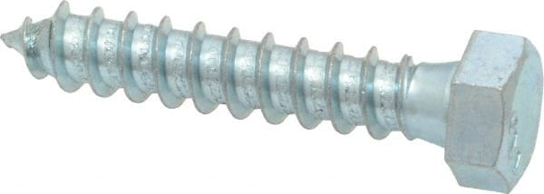 Value Collection - 3/8" Screw, 2" Length Under Head, Steel, Hex Head Lag Screw - Zinc Plated, Grade 2 - Exact Tooling