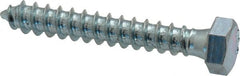 Value Collection - 3/8" Screw, 2-1/2" Length Under Head, Steel, Hex Head Lag Screw - Zinc Plated, Grade 2 - Exact Tooling