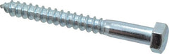 Value Collection - 3/8" Screw, 3-1/2" Length Under Head, Steel, Hex Head Lag Screw - Zinc Plated, Grade 2 - Exact Tooling