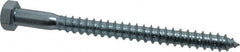 Value Collection - 3/8" Screw, 4-1/2" Length Under Head, Steel, Hex Head Lag Screw - Zinc Plated, Grade 2 - Exact Tooling