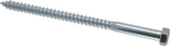 Value Collection - 3/8" Screw, 6" Length Under Head, Steel, Hex Head Lag Screw - Zinc Plated, Grade 2 - Exact Tooling