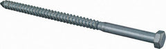 Value Collection - 3/8" Screw, 7" Length Under Head, Steel, Hex Head Lag Screw - Zinc Plated, Grade 2 - Exact Tooling