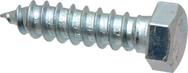 Value Collection - 1/2" Screw, 2" Length Under Head, Steel, Hex Head Lag Screw - Zinc Plated, Grade 2 - Exact Tooling