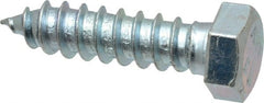 Value Collection - 1/2" Screw, 2" Length Under Head, Steel, Hex Head Lag Screw - Zinc Plated, Grade 2 - Exact Tooling