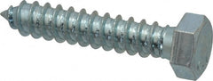 Value Collection - 1/2" Screw, 2-1/2" Length Under Head, Steel, Hex Head Lag Screw - Zinc Plated, Grade 2 - Exact Tooling