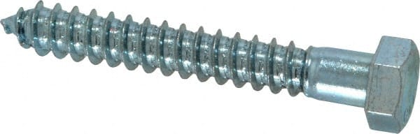 Value Collection - 1/2" Screw, 3-1/2" Length Under Head, Steel, Hex Head Lag Screw - Zinc Plated, Grade 2 - Exact Tooling