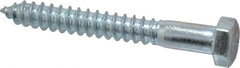 Value Collection - 1/2" Screw, 4" Length Under Head, Steel, Hex Head Lag Screw - Zinc Plated, Grade 2 - Exact Tooling