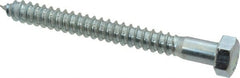 Value Collection - 1/2" Screw, 5" Length Under Head, Steel, Hex Head Lag Screw - Zinc Plated, Grade 2 - Exact Tooling