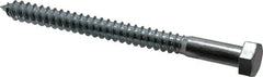 Value Collection - 1/2" Screw, 6" Length Under Head, Steel, Hex Head Lag Screw - Zinc Plated, Grade 2 - Exact Tooling