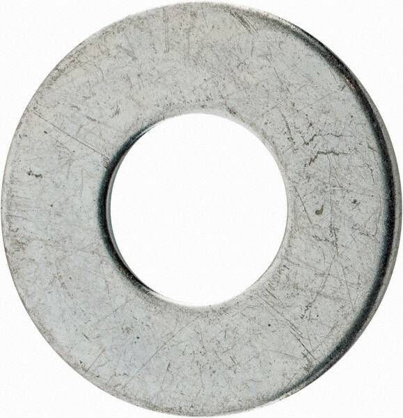 Value Collection - 3/8" Screw, Steel USS Flat Washer - 7/16" ID x 1" OD, 5/64" Thick, Zinc-Plated Finish - Exact Tooling