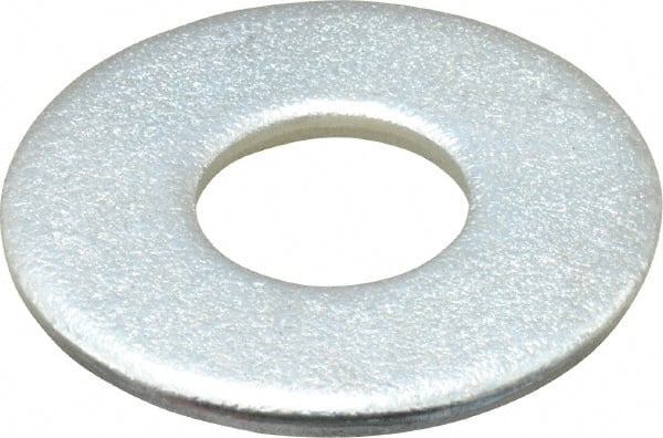 Value Collection - 1/2" Screw, Steel USS Flat Washer - 9/16" ID x 1-3/8" OD, 7/64" Thick, Zinc-Plated Finish - Exact Tooling