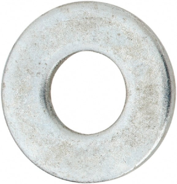 Value Collection - #10 Screw, Steel USS Flat Washer - 3/16" ID x 9/16" OD, 0.0469" Thick, Zinc-Plated Finish - Exact Tooling