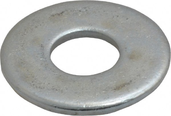 Value Collection - 7/16" Screw, Steel USS Flat Washer - 1/2" ID x 1-1/4" OD, 0.0781" Thick, Zinc-Plated Finish - Exact Tooling