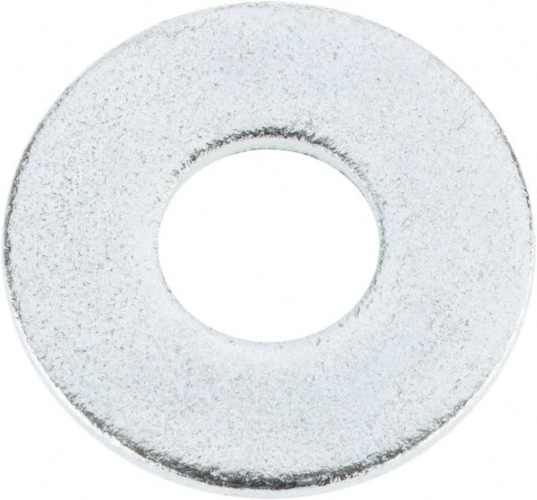 Value Collection - 1/2" Screw, Steel USS Flat Washer - 9/16" ID x 1-3/8" OD, 0.1094" Thick, Zinc-Plated Finish - Exact Tooling