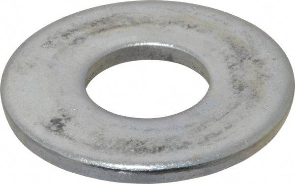 Value Collection - 7/8" Screw, Steel USS Flat Washer - 15/16" ID x 2-1/4" OD, 0.1719" Thick, Zinc-Plated Finish - Exact Tooling