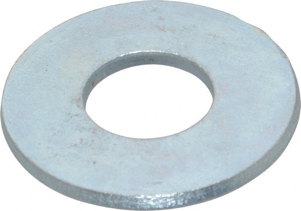 Value Collection - 1" Screw, Steel USS Flat Washer - 1-1/16" ID x 2-1/2" OD, 0.1719" Thick, Zinc-Plated Finish - Exact Tooling