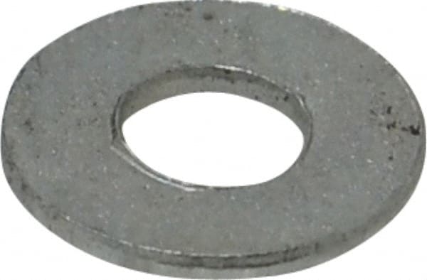 Value Collection - #10 Screw, Steel SAE Flat Washer - 7/32" ID x 1/2" OD, 3/64" Thick, Zinc-Plated Finish - Exact Tooling
