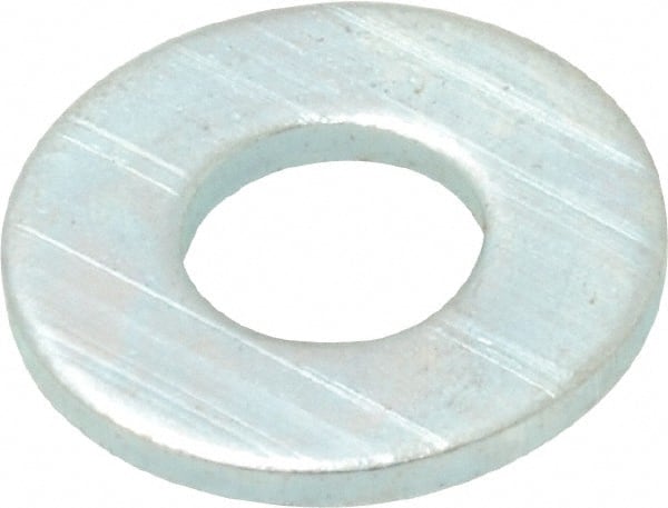 Value Collection - #12 Screw, Steel SAE Flat Washer - 1/4" ID x 9/16" OD, 1/16" Thick, Zinc-Plated Finish - Exact Tooling
