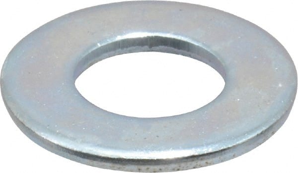 Value Collection - 7/16" Screw, Steel SAE Flat Washer - 15/32" ID x 59/64" OD, 1/16" Thick, Zinc-Plated Finish - Exact Tooling