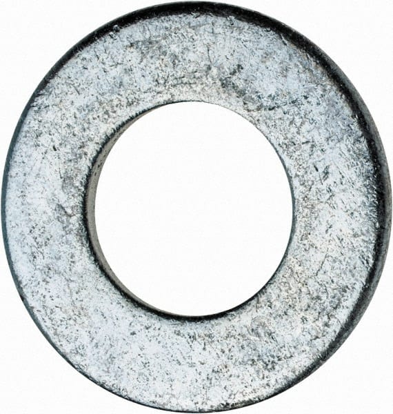 Value Collection - 9/16" Screw, Steel SAE Flat Washer - 19/32" ID x 1-3/16" OD, 3/32" Thick, Zinc-Plated Finish - Exact Tooling