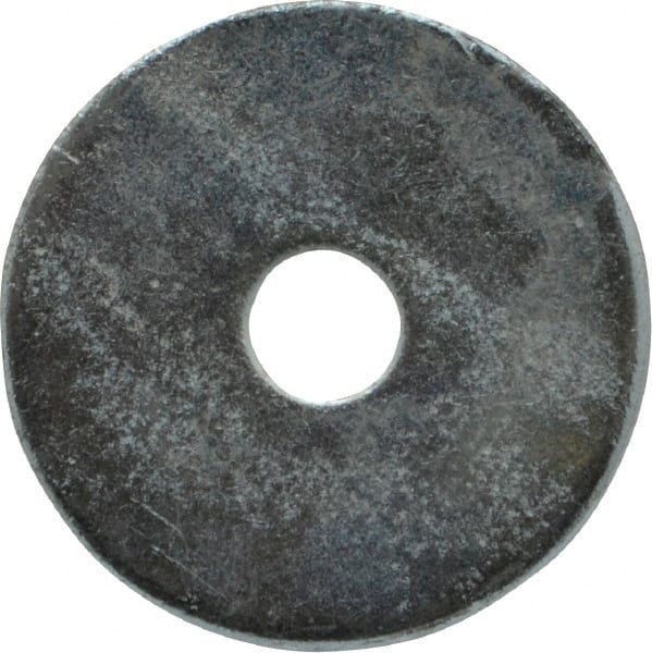 Value Collection - 1/4" Screw, Steel Fender Flat Washer - 1/4" ID x 1-1/4" OD, 0.049" Thick, Zinc-Plated Finish - Exact Tooling