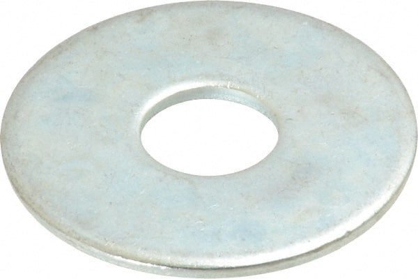 Value Collection - 3/8" Screw, Steel Fender Flat Washer - 3/8" ID x 1-1/4" OD, 0.087" Thick, Zinc-Plated Finish - Exact Tooling