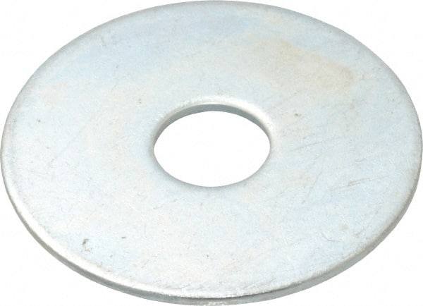 Value Collection - 3/8" Screw, Steel Fender Flat Washer - 3/8" ID x 1-1/2" OD, 0.049" Thick, Zinc-Plated Finish - Exact Tooling