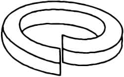 Value Collection - M33, 33.5mm ID, 55.2mm OD, 6mm Thick Split Lock Washer - 18-8 Austenitic Grade A2 Stainless Steel, Uncoated, 33.5mm Min ID, 34.7mm Max ID, 55.2mm Min OD, 53.2mm Max OD - Exact Tooling