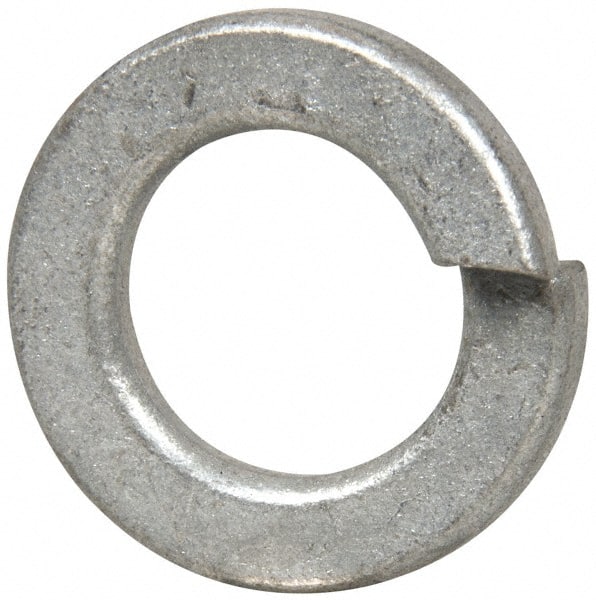 Value Collection - 1/2", 0.502" ID, 1/8" Thick Split Lock Washer - Steel, Zinc-Plated Finish, 0.502" Min ID, 0.512" Max ID, 0.869" Min OD, 0.873" Max OD - Exact Tooling
