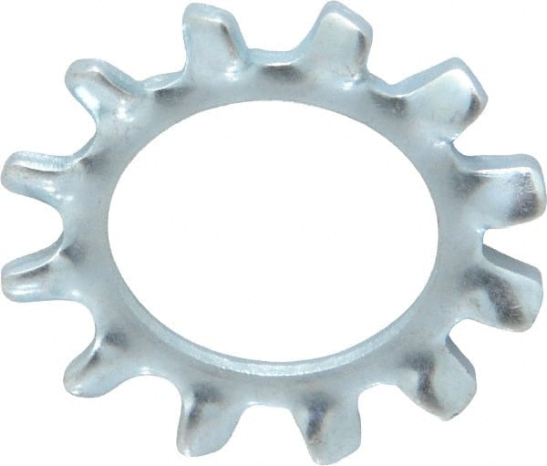 Value Collection - 1/2" Screw, 0.53" ID, Spring Steel External Tooth Lock Washer - 0.9" OD, Zinc-Plated, Grade 2 - Exact Tooling