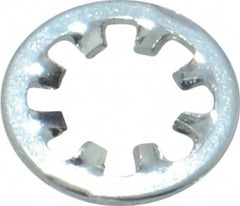 Value Collection - #8 Screw, 0.176" ID, Steel Internal Tooth Lock Washer - 0.34" OD, Zinc-Plated, Grade 2 - Exact Tooling