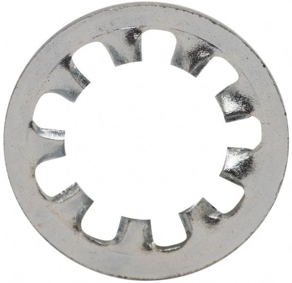 Value Collection - 1/4" Screw, 0.267" ID, Steel Internal Tooth Lock Washer - 0.478" OD, Zinc-Plated, Grade 2 - Exact Tooling