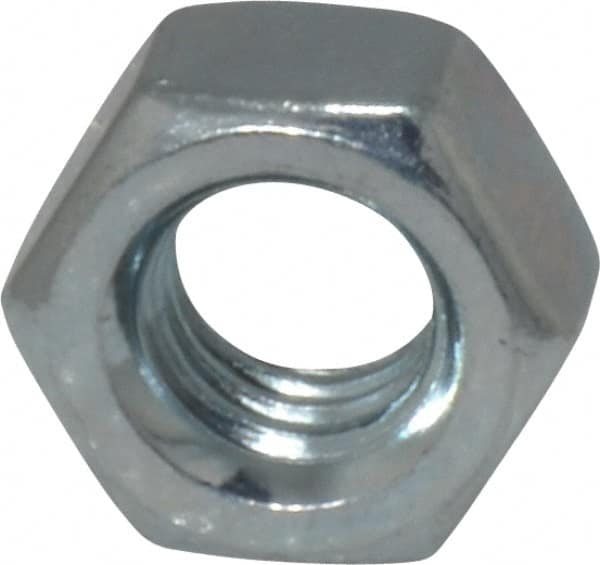 Value Collection - 5/16-18 UNC Steel Right Hand Hex Nut - 1/2" Across Flats, 0.2656" High, Zinc-Plated Finish - Exact Tooling