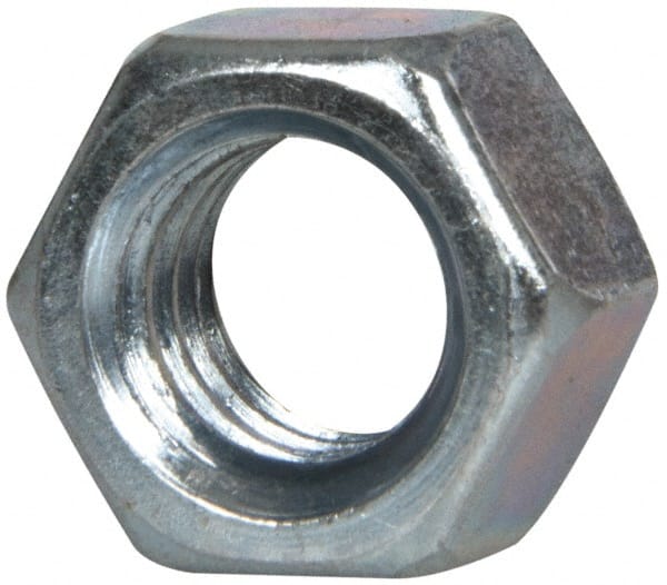 Value Collection - 3/8-16 UNC Steel Right Hand Hex Nut - 9/16" Across Flats, 0.3281" High, Zinc-Plated Finish - Exact Tooling