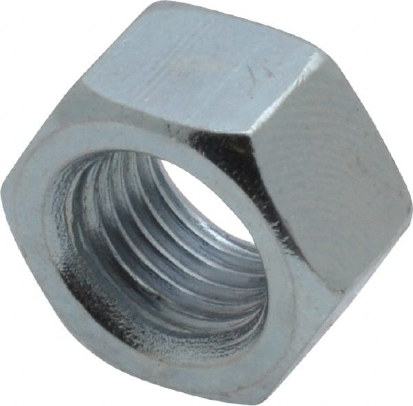 Value Collection - 3/8-24 UNF Steel Right Hand Hex Nut - 9/16" Across Flats, 0.3281" High, Zinc-Plated Finish - Exact Tooling