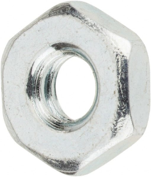Value Collection - #10-24 UNC Steel Right Hand Machine Screw Hex Nut - 3/8" Across Flats, 1/8" High, Zinc-Plated Finish - Exact Tooling