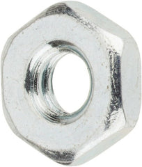 Value Collection - #10-24 UNC Steel Right Hand Machine Screw Hex Nut - 3/8" Across Flats, 1/8" High, Zinc-Plated Finish - Exact Tooling