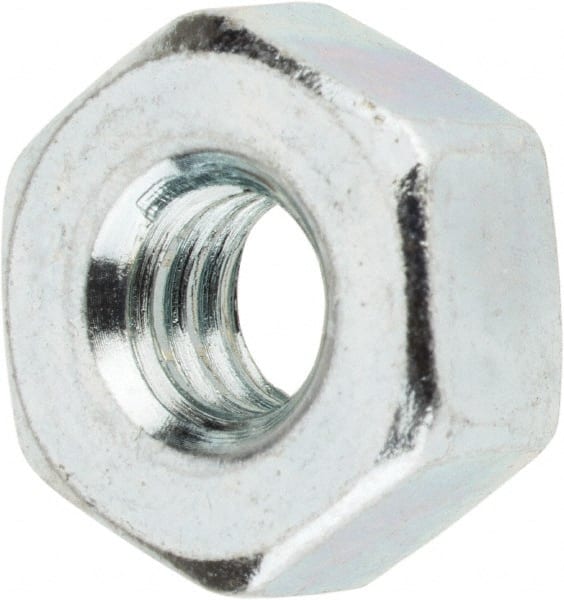 Value Collection - 1/4-20 UNC Steel Right Hand Heavy Hex Nut - 1/2" Across Flats, 0.2344" High, Zinc-Plated Finish - Exact Tooling