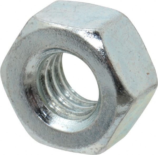 Value Collection - 5/16-18 UNC Steel Right Hand Heavy Hex Nut - 9/16" Across Flats, 0.2969" High, Zinc-Plated Finish - Exact Tooling