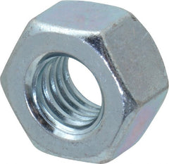 Value Collection - 7/16-14 UNC Steel Right Hand Heavy Hex Nut - 3/4" Across Flats, 0.4219" High, Zinc-Plated Finish - Exact Tooling