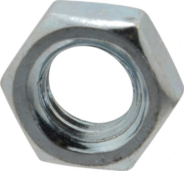 Value Collection - 3/8-16 UNC Steel Right Hand Hex Jam Nut - 9/16" Across Flats, 0.2188" High, Zinc-Plated Finish - Exact Tooling