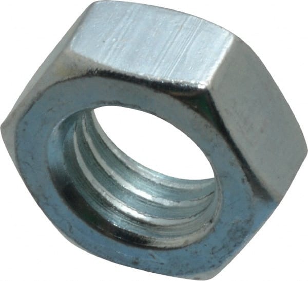 Value Collection - 1/2-13 UNC Steel Right Hand Hex Jam Nut - 3/4" Across Flats, 5/16" High, Zinc-Plated Finish - Exact Tooling