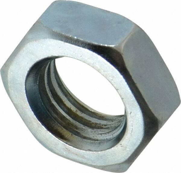 Value Collection - 9/16-12 UNC Steel Right Hand Hex Jam Nut - 7/16" Across Flats, 5/16" High, Zinc-Plated Finish - Exact Tooling