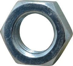 Value Collection - 1-8 UNC Steel Right Hand Hex Jam Nut - 1-1/2" Across Flats, 0.5469" High, Zinc-Plated Finish - Exact Tooling