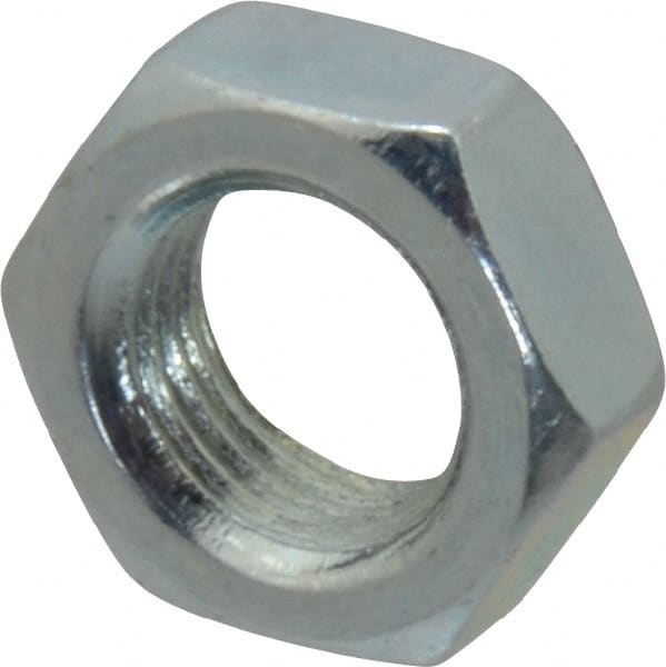 Value Collection - 3/8-24 UNF Steel Right Hand Hex Jam Nut - 9/16" Across Flats, 0.2188" High, Zinc-Plated Finish - Exact Tooling