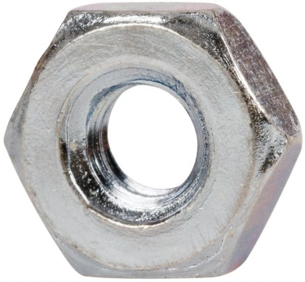 Value Collection - 7/16-20 UNF Steel Right Hand Hex Jam Nut - 11/16" Across Flats, 1/4" High, Zinc-Plated Finish - Exact Tooling